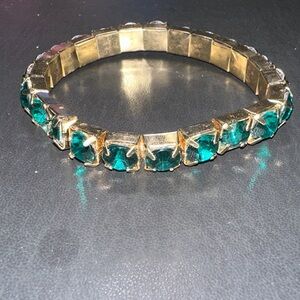 Gold and Emerald Gemstone Bracelet